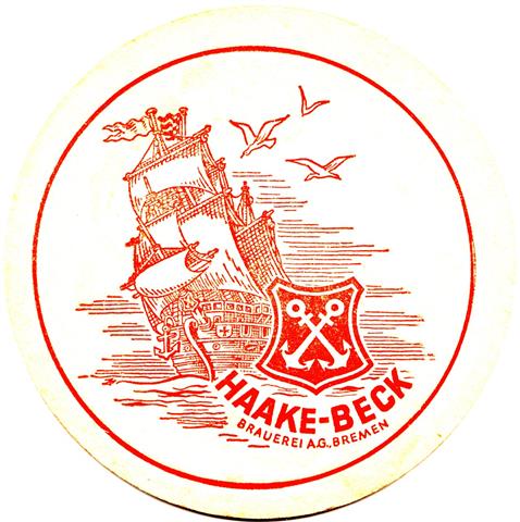 bremen hb-hb haake segelschiff 1b (rund215-brauerei ag bremen-rot)